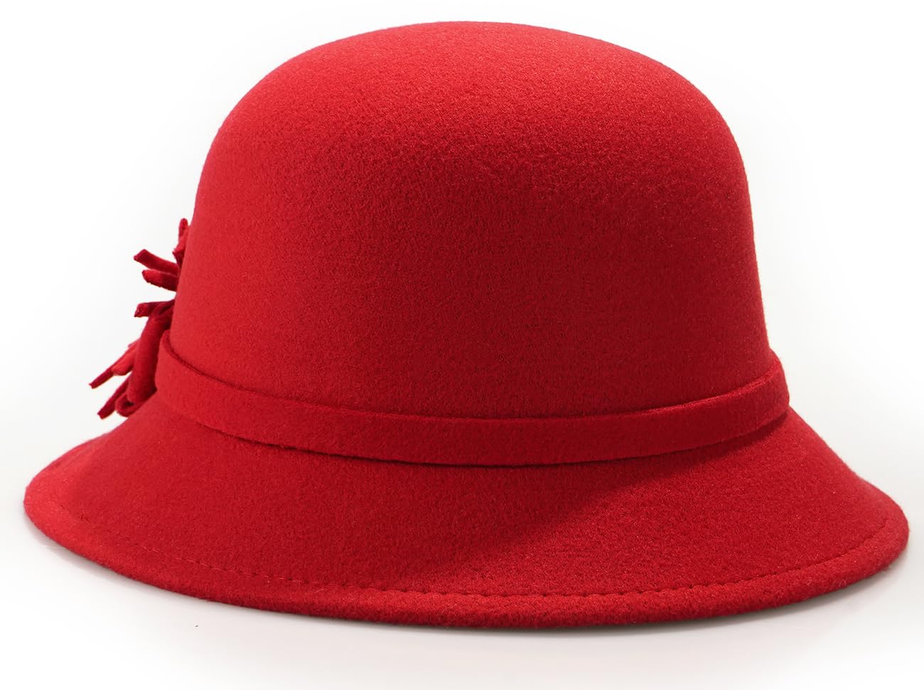 MESU Sombrero de fieltro para mujer, diseño floral, estilo vintage, de los años 20