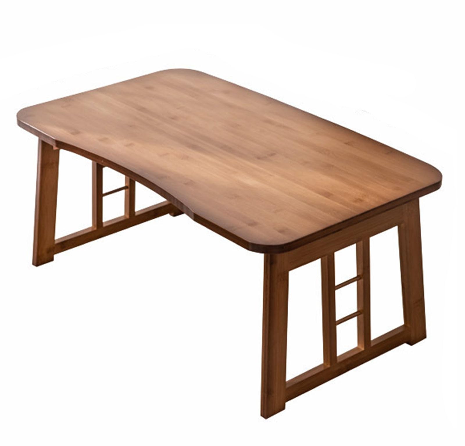 Table basse japonaise pliante en bambou, meuble gain de place marron pour salon et petit bureau