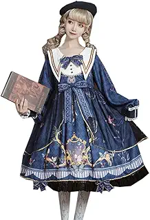 [トクとユウ] ロリータワンピース 長袖 洋服 コスプレ ガールズ Lolita ロリータ服 ゴシック リボン レース刺繍 ゴスロリ ファション お嬢様 超キュート イベント 宮廷風 蝶 姫系 大きいサイズ お人形 パーティー