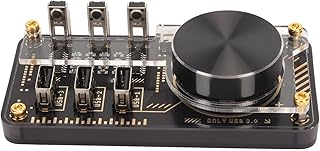 Topiky Multimedia Audio Controller, USB Volume Control Knob with 3 USB2.0 Interfaces, Programmable EDC Essential Hub