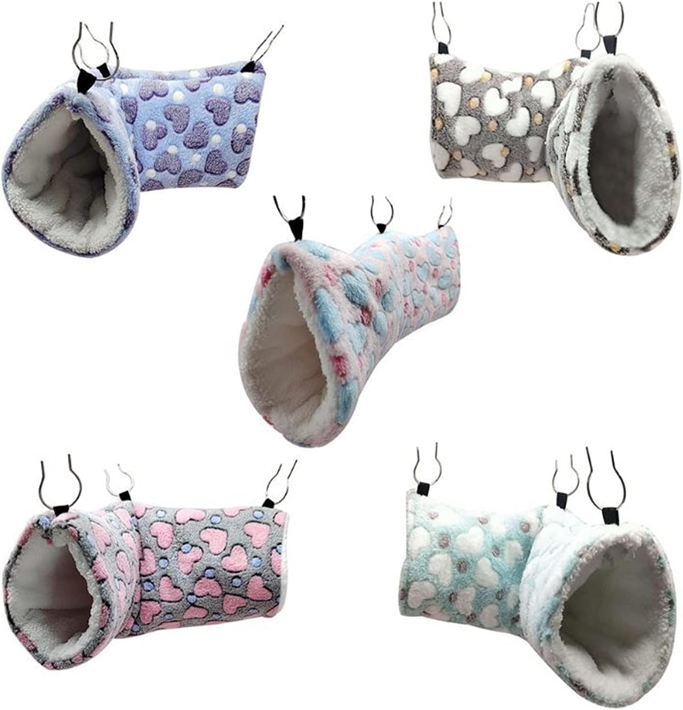 Pet Hammock Hanging Tunnel Hamster Sugar Glider Hammock Swing Cage Sleeping Bed House for Small Animals Chinchilla Ferret Squirrel Rat Pet Hammock Bed (Color : HCF) (Hpl)