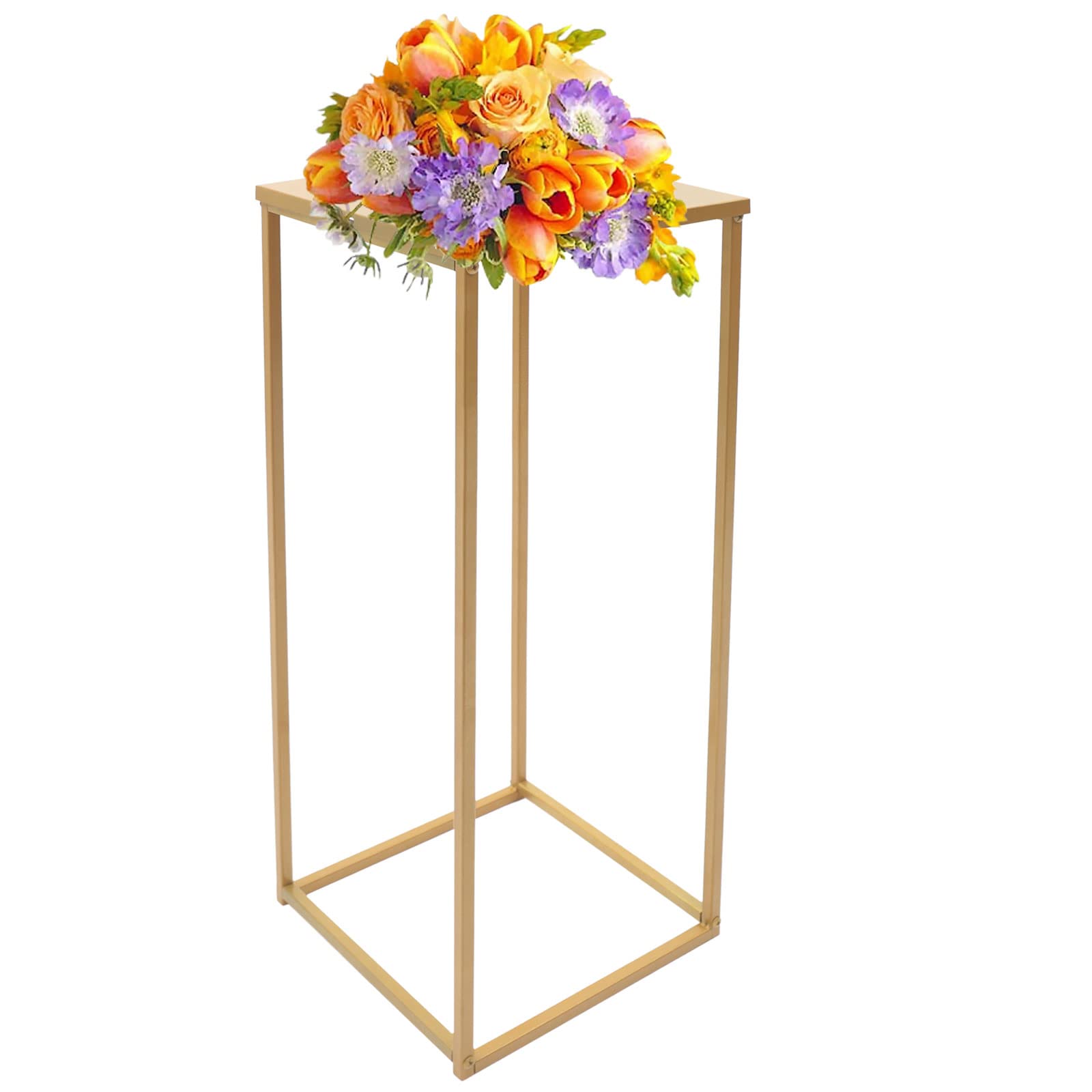 Goldvasen Lot de 10 vases à fleurs géométriques en métal Hauteur pour mariage Décoration de mariage Saint-Valentin 80 x 30 x 30 cm