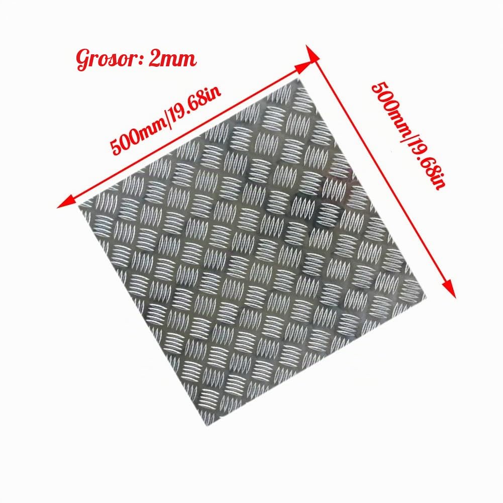 Chapa de Aluminio, diseño de Productos de construcción Placa de Aluminio Antideslizante tratable térmicamente y Resistente a la corrosión,3 * 500 * 500mm