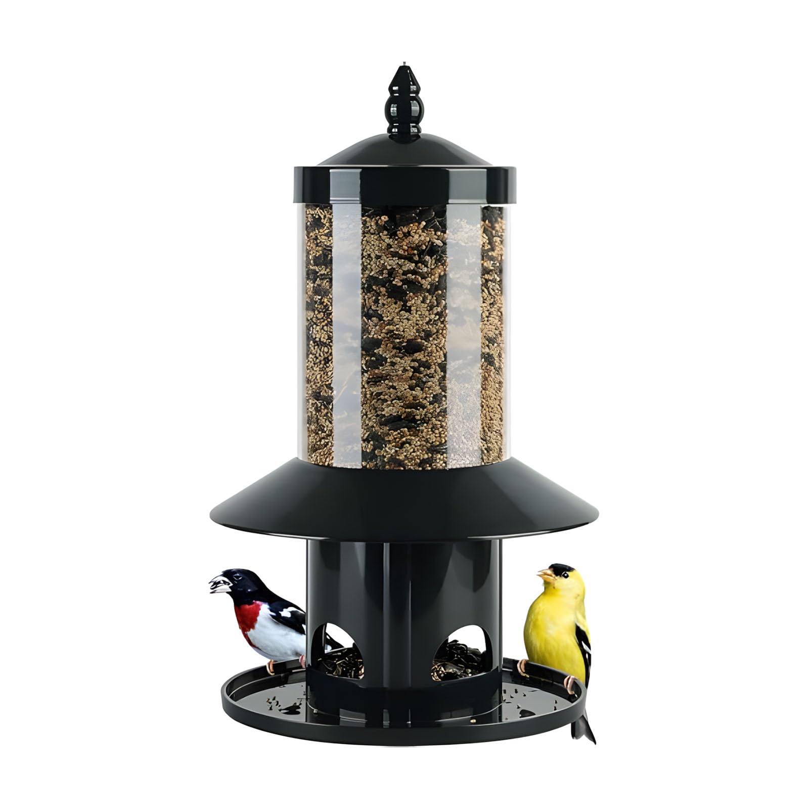 Mangeoire à oiseaux en ABS avec entrée 360° facile à remplir pour jardin