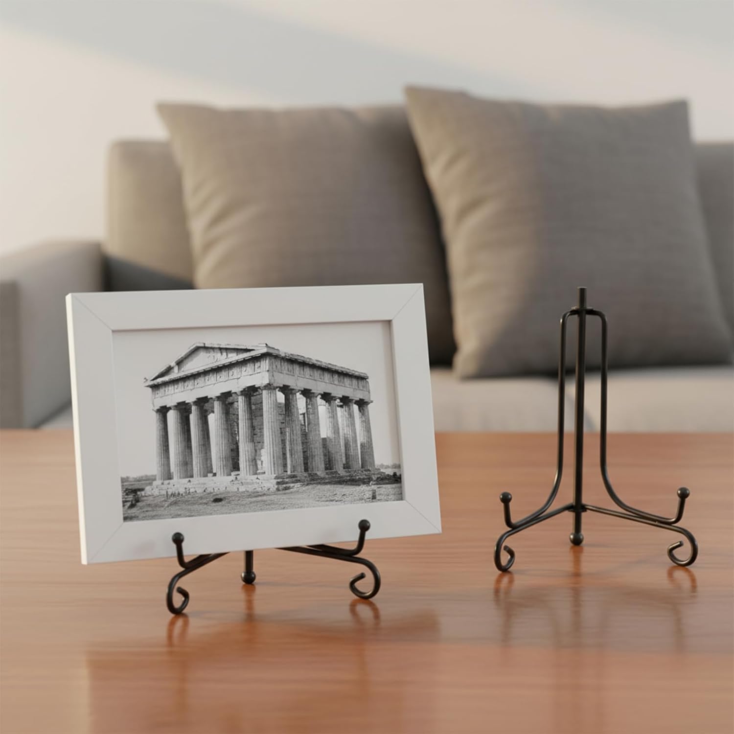 20 Pack Black Iron Plate Stands for Display, 4 Inch Small Easels for Display, Decorative Solid Metal Plate Holders for Picture, Mini Easel, Book, Card, Plaque, Bowl Stands