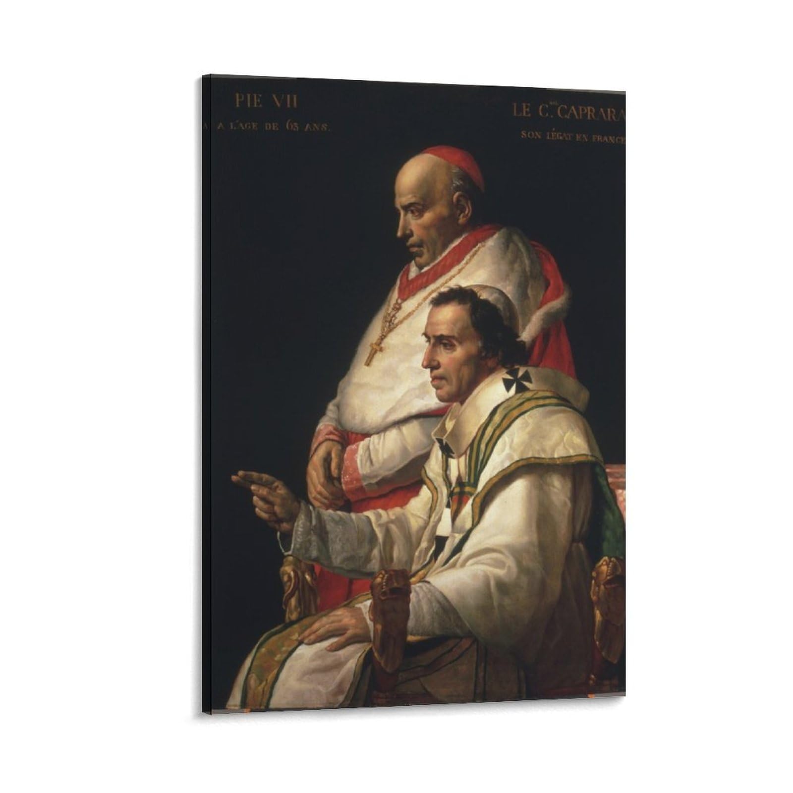 Portrait of Pope Pius VII And Cardinal Caprara by Jacques Louis David Wall Art Prints Poster Canvas Wall Art Prints Poster Photo Picture Painting Posters Room Decor 08x12inch(20x30cm)