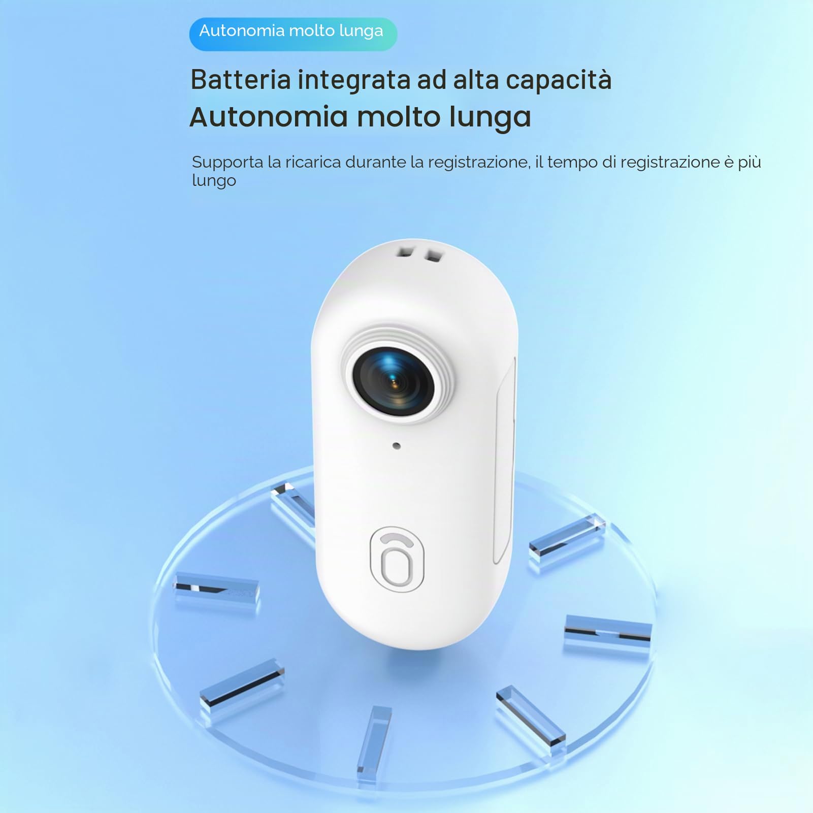 Andoer Mini Action Camera 1080p, Piccola Fotocamera d'Azione WiFi, Obiettivo Grandangolare 120°, Batteria Integrata con Cavo Magnetico, Clip Posteriore, Custodia Impermeabile, Accessori di Montaggio