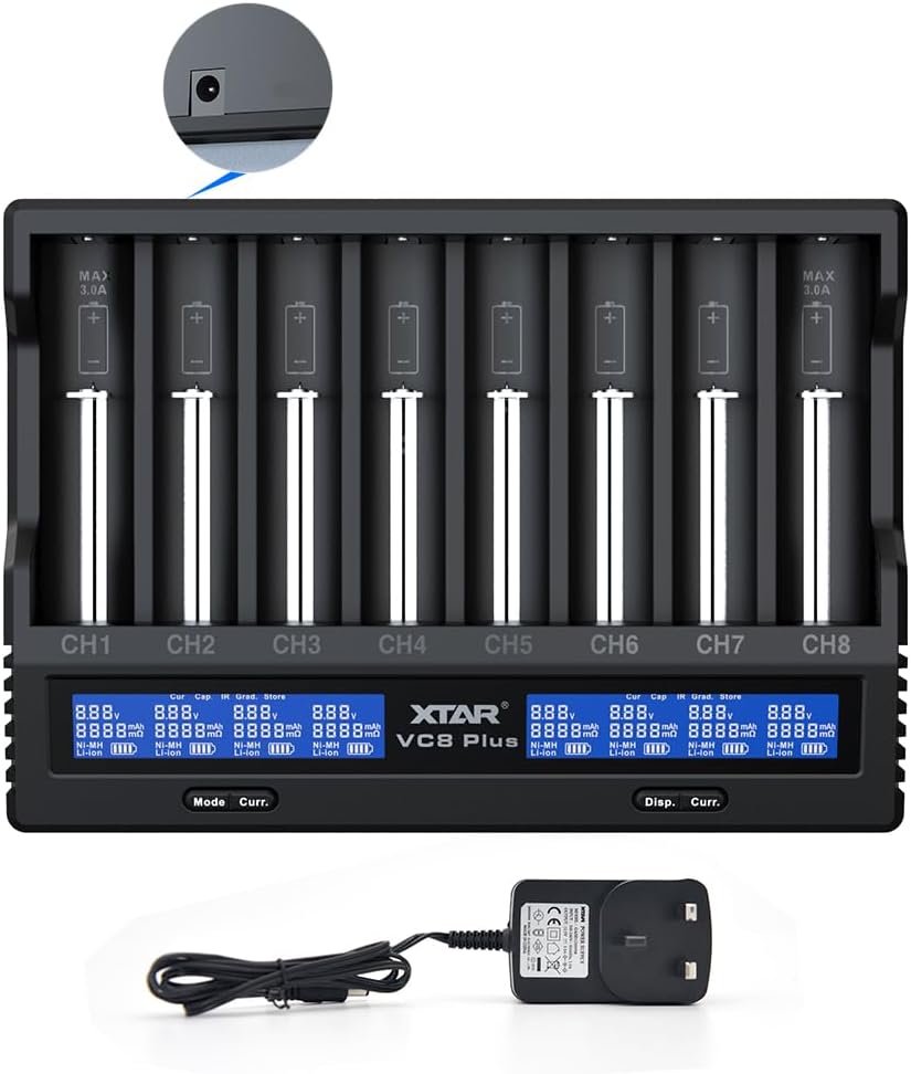 8 slot flashlight charger
