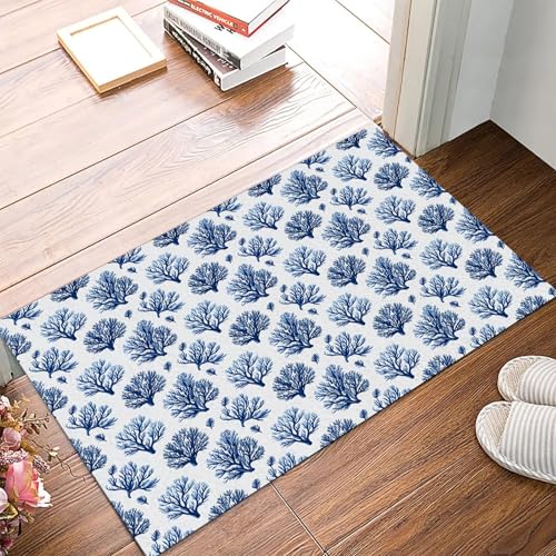 Tapis d'entrée absorbant et antidérapant Branches De Corail lavable