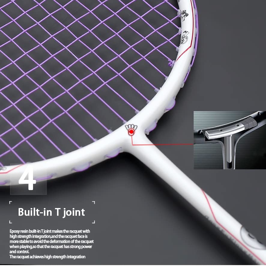 Carbon Fiber String Badminton Rackets Super Light Professional Racquet Bags Sports Adult