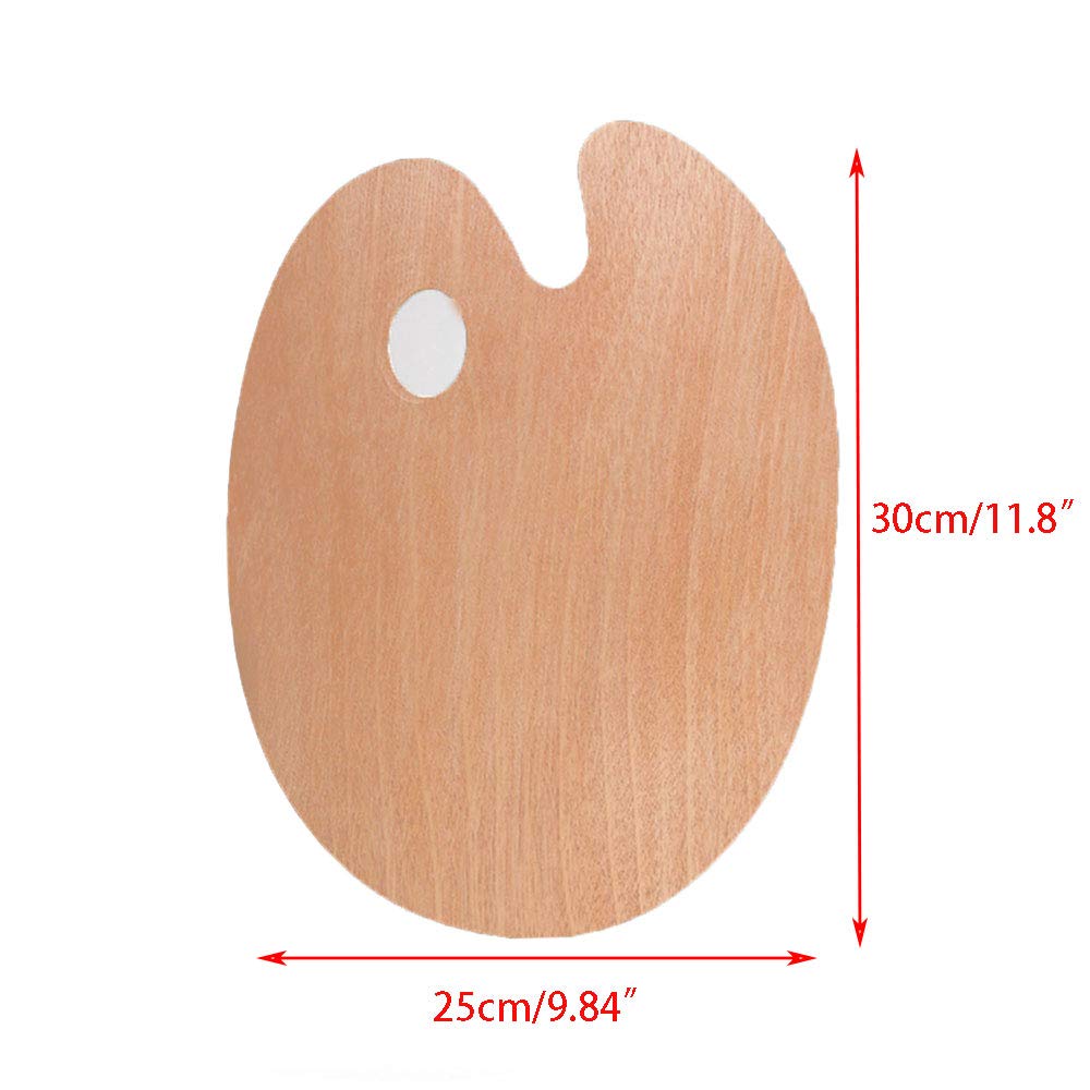 3x Holz-Malpaletten Mit Daumenloch – 20,3x30,5 Cm, Für Öl, Aquarell & Acryl, Leicht Zu Reinigen