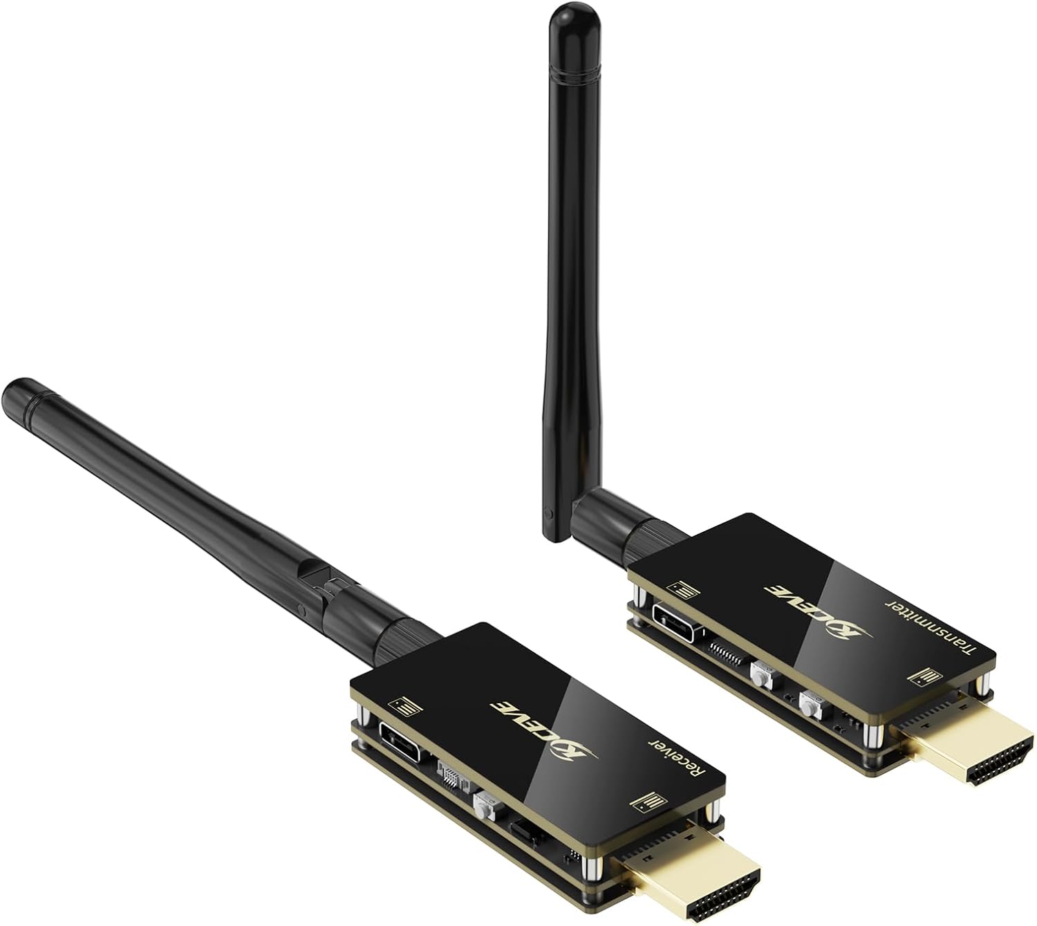 HDMI Wireless Transmitter and Receiver, KVM Function HDMI Wireless Extender Kit with Antenna, No Shell Desigh for Better Heat Dissipation, 200m/656ft Range