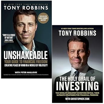 Tony Robbins Collection 2 Books Set Unshakeable Your Guide to Financial Freedom & The Holy Grail of Investing