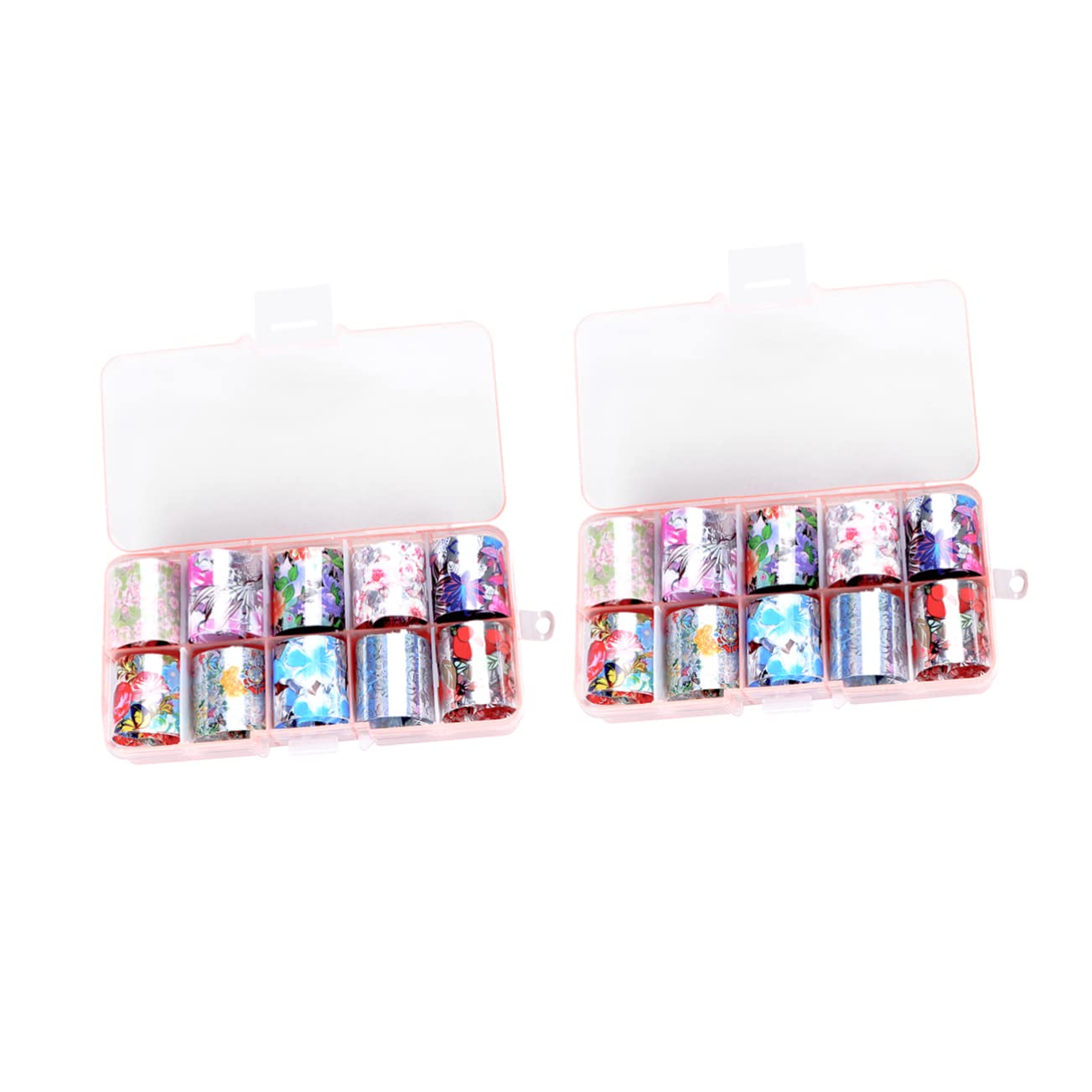 Healvian 60rollos Pegatinas De Foil Para Uñas De Diseños De Flores Decoración De Uñas Para Manicura Accesorios Para Mujeres Fácil Aplicación y Retiro