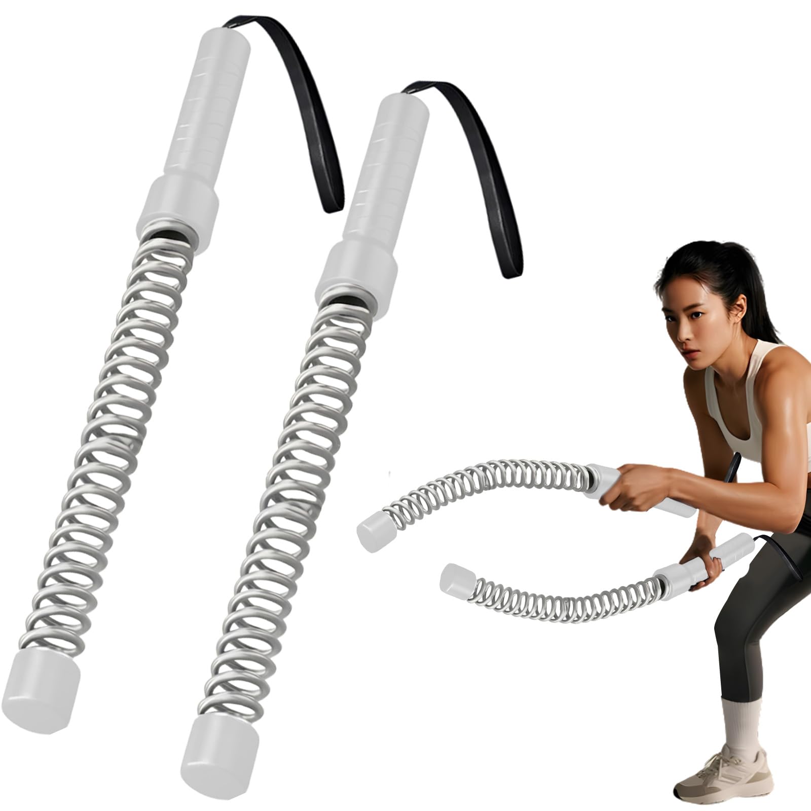 Sediven バトルロープ ロープレスバトルロープ 自宅用 筋トレグッズ トレーニング 筋トレ フィットネス器具 ワークアウト用 トレーニング用 ホームジム （グレー）