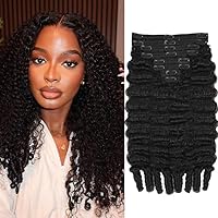 Vista 48 de Extensiones de Cabello con Clip Recto de Cabello Humano Real 8 Piezas Cabello Humano Remy con Clip para Mujeres, Cabello Humano Suave Natural, 120g