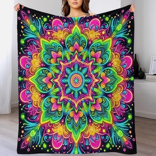 Couverture microfibre chaude et moelleuse jeté de canapé mandala - 6