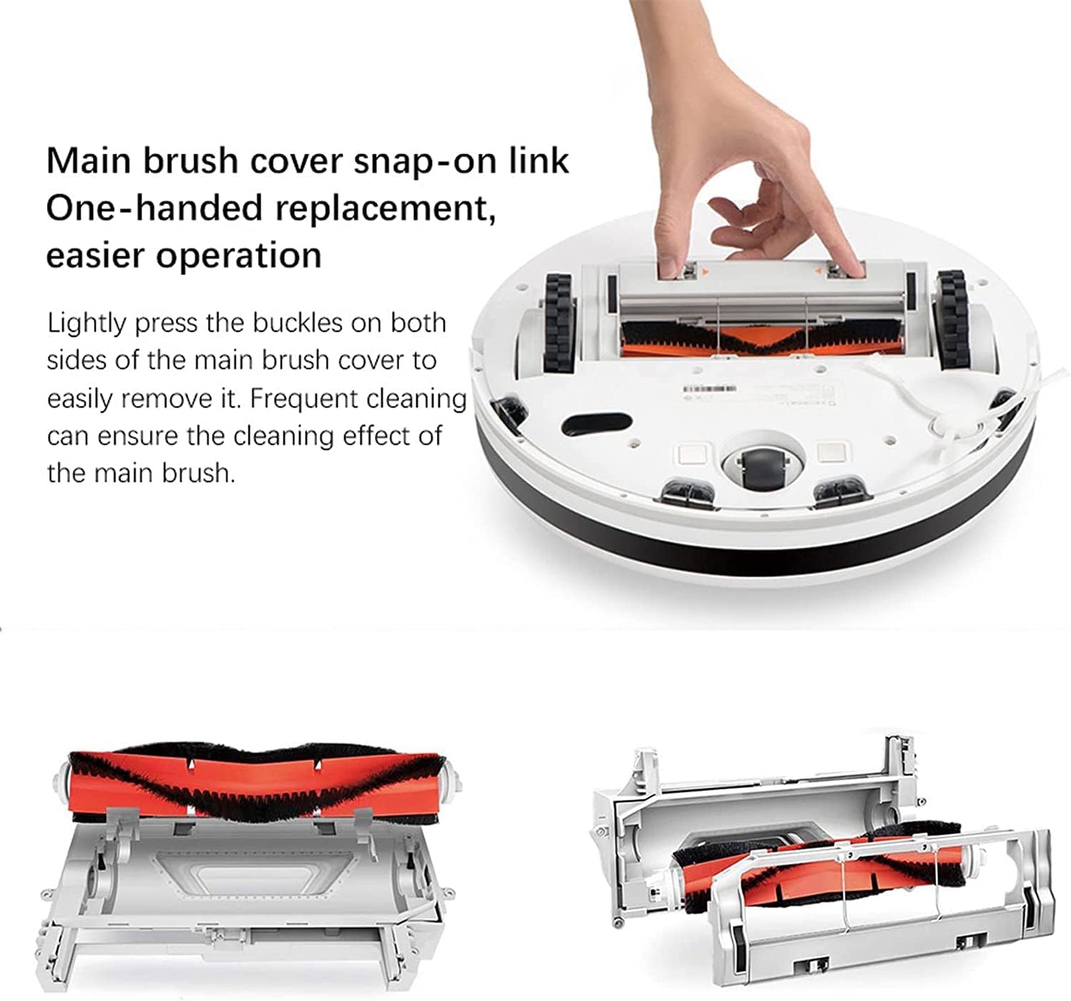 Accessories Kit Compatible for Mi Mijia 1C Robot Vacuum Cleaner, 1 Main Roller Brush & 4 Side Brush & 4 Filter & 4 Mop Cloth