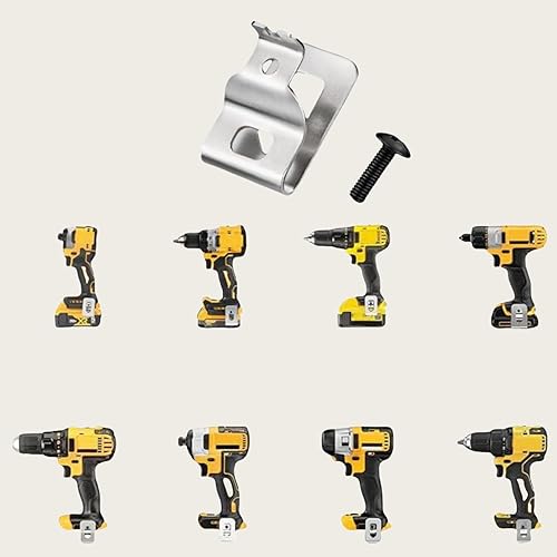 Miniatura 4 de 6 clips de cinturón para Dewalt 304 Acero inoxidable Herramienta de taladro Clips Kit de gancho con tornillos para Dewalt N268241 apto para