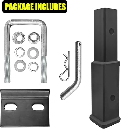 Miniatura 9 de Extensión de enganche de remolque, extensor de tubo receptor de 2 pulgadas, longitud de extensión de 7 pulgadas, con pasador de enganche de 58