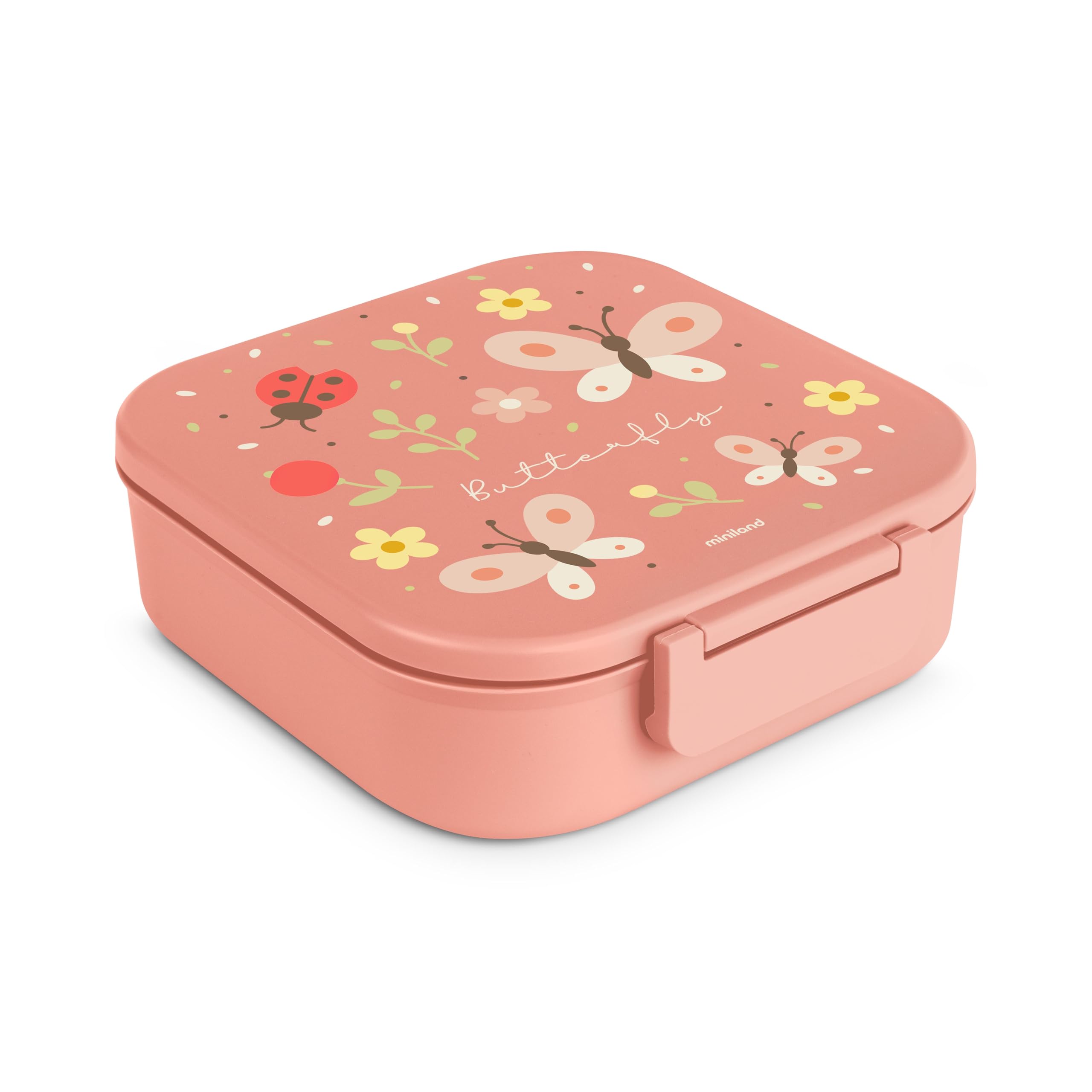 Miniland Lunchbox Butterfly - Kids Lunch Box 1200 ml with Compartments | Food Storage Box for Children | BPA Free, Durable & Dishwasher Safe | Ideal for School & Trips