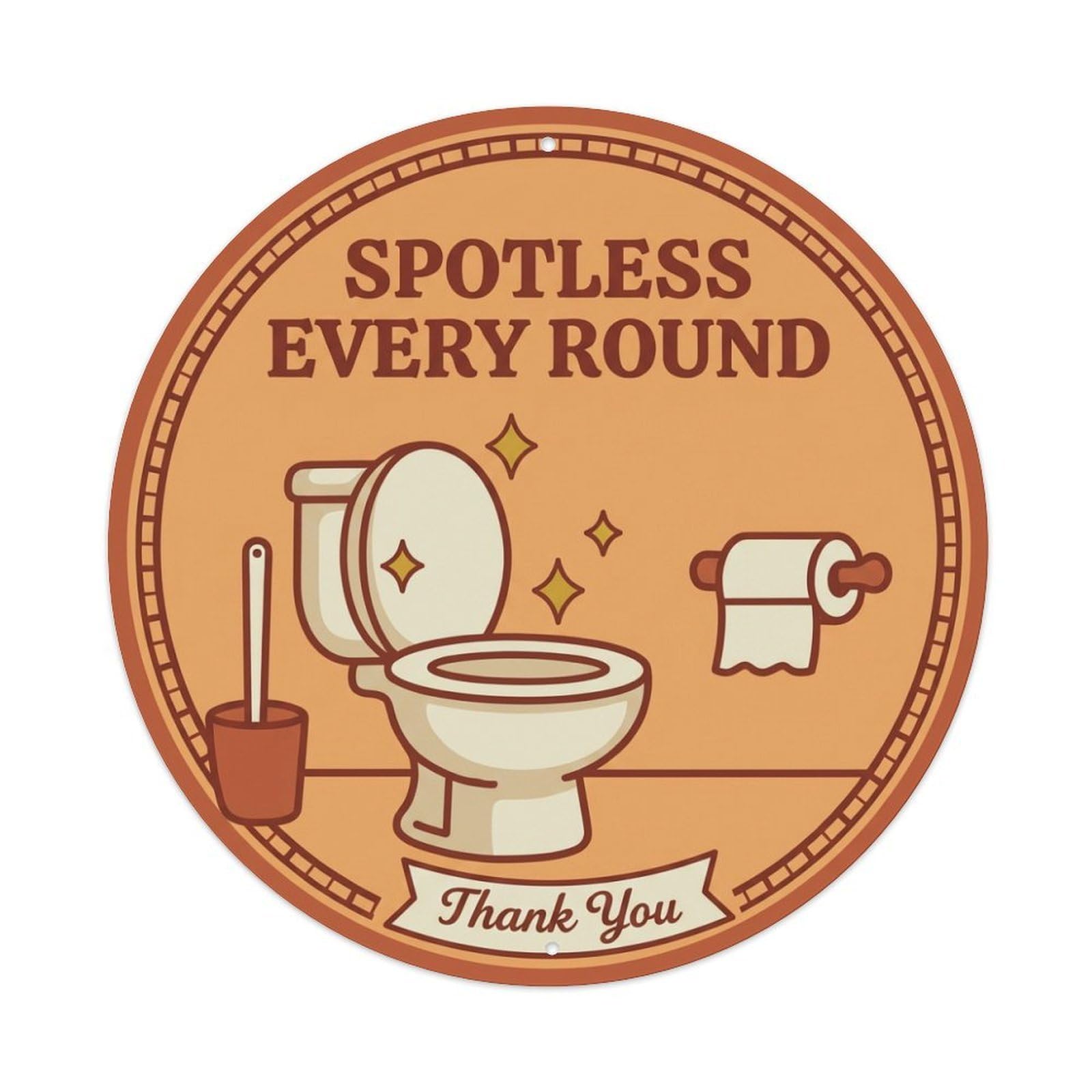 Galvaxio Style Toilet Clean Bathroom Reminder Spotless Every Round Metal Tin Sign