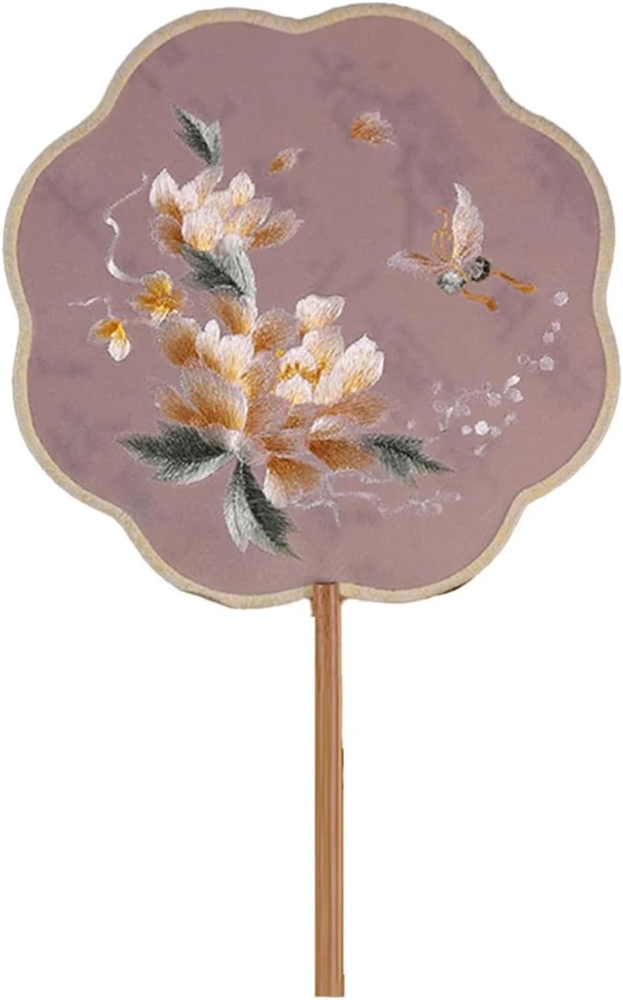 Suzhou Embroidery Round Fan 21cm Handmade Silk Fan for Women