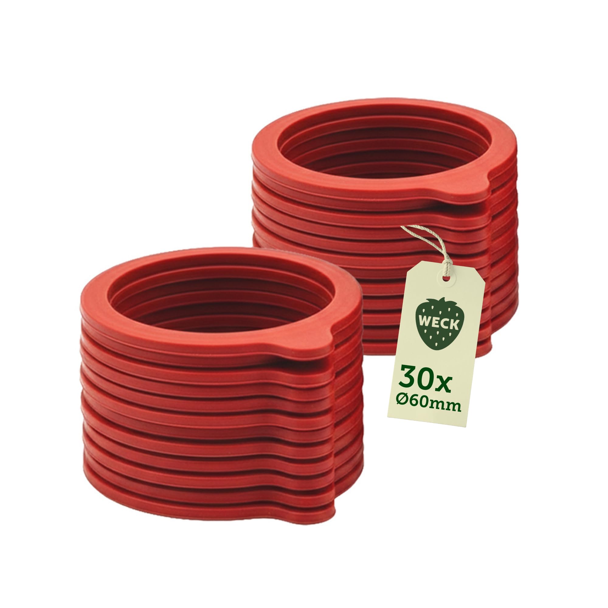 Weck Einkochringe Ø 60 mm 30er Set, Zubehör für Einweckgläser, Einmachgläser und Gläser, Ersatzringe zum sicheren Einkochen Küche, Haushalt & Wohnen