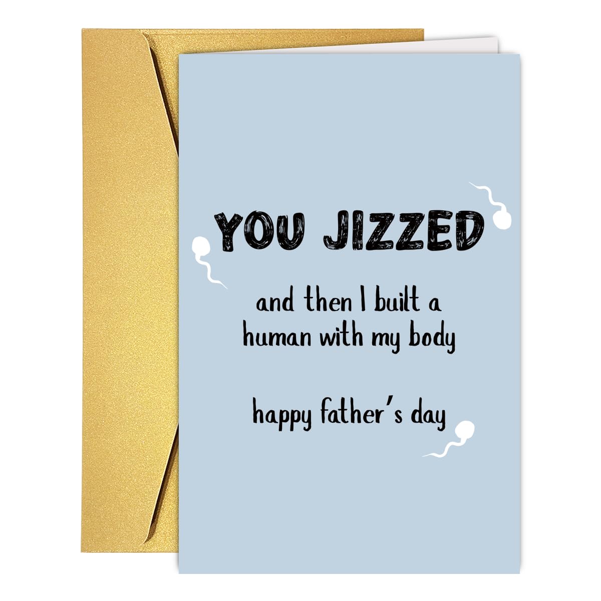 Qamza Funny Fathers Day Card for Husband Boyfriend Fiance Partner Spouse, Humorous Happy Father's Day Card from Wife Girlfriend Fiancee, Ideal Fathers