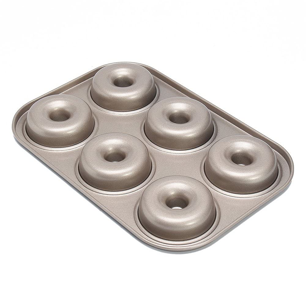 ミニドーナツ 鉄板 再テフロン Amazon | テフロン加工の炭素鋼6カップドーナツ金型ドーナツBagel Tin