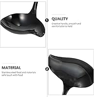 Vista 3 de Cucharón pequeño para salsa, cucharón de acero inoxidable con boquilla, cucharón de sopa para salsa, cuchara de decoración de postres, cuchara