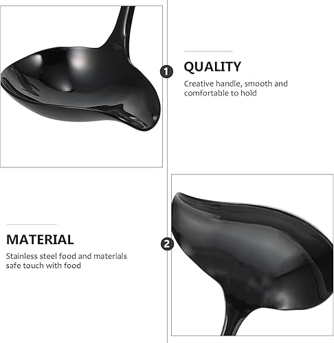 Miniatura 3 de Cucharón pequeño para salsa, cucharón de acero inoxidable con boquilla, cucharón de sopa para salsa, cuchara de decoración de postres, cuchara para