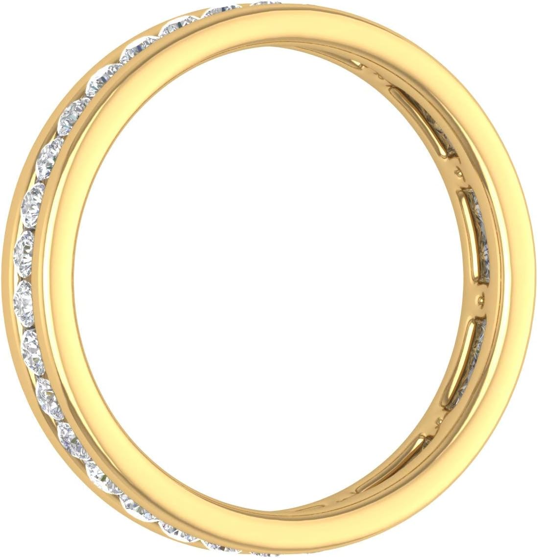 0.43 to 0.55 Carat Channel Set Diamond Wedding Eternity Ring Band in 14K Gold