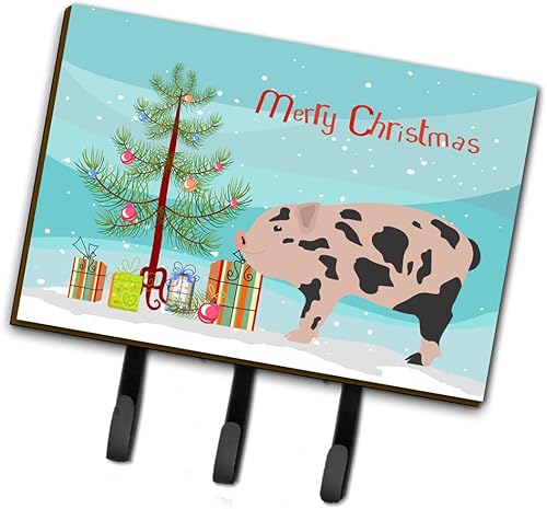 Caroline's Treasures BB9302TH68 - Mini correa de Navidad o soporte para llaves, color verde azulado, triple, multicolor