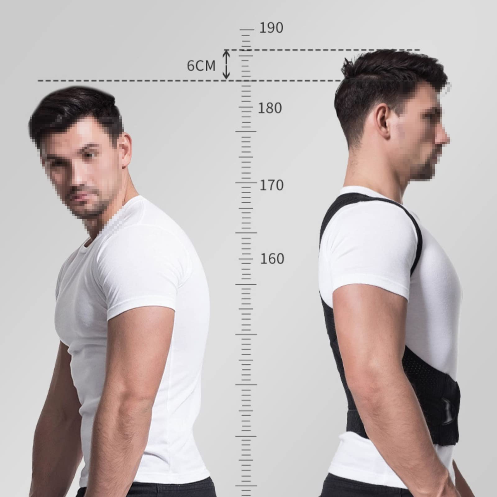 Cinturón de Soporte Ajustable Corrector de Postura de Espalda Espalda Hombro Corsé de corrección de Postura Lumbar para Postura Transpirable Ayuda Duradera para prevenir la curvatura jorobada de la