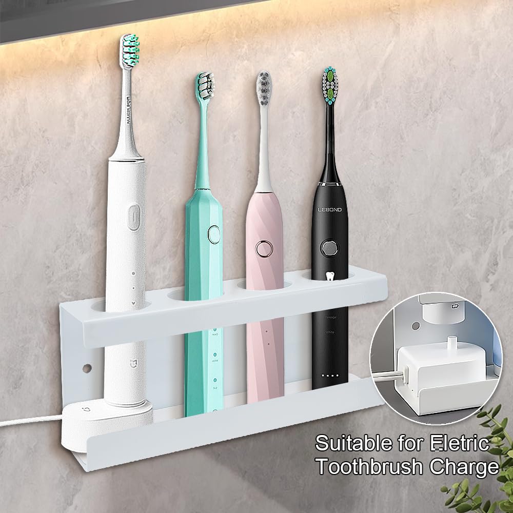 Support De Brosse à Dents électrique, 2 Pièces, Support Mural Auto-adhésif Réglable Pour Brosse à Dents électrique(gris) - Maison
