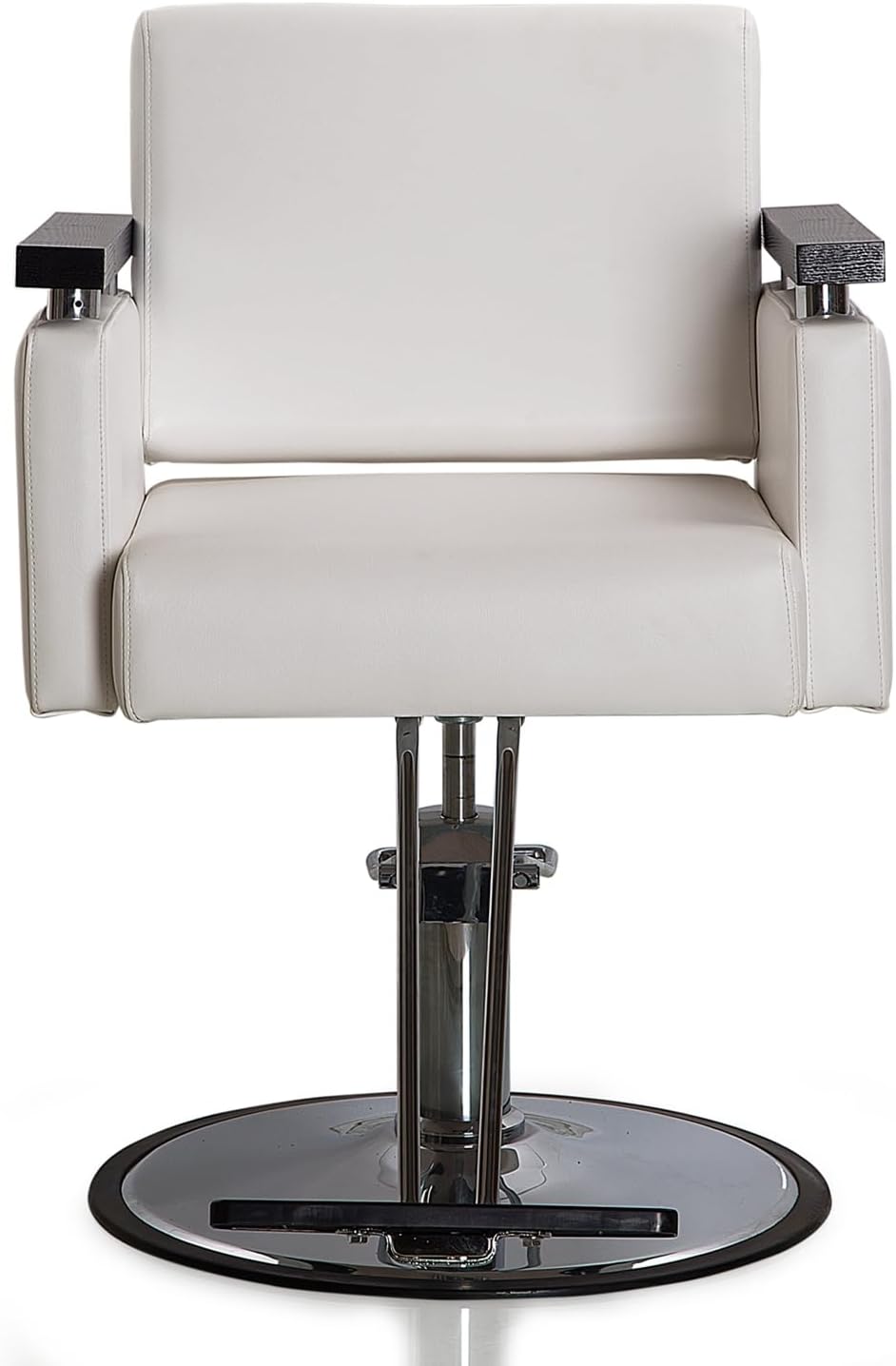 Salon Chair for Hair Stylist, Stylist Chair with Heavy Duty Hydraulic Pump, 360 Degrees Rolling Swivel Spa Beauty Equipment for Hair Stylist (Americana, White(Round Base))