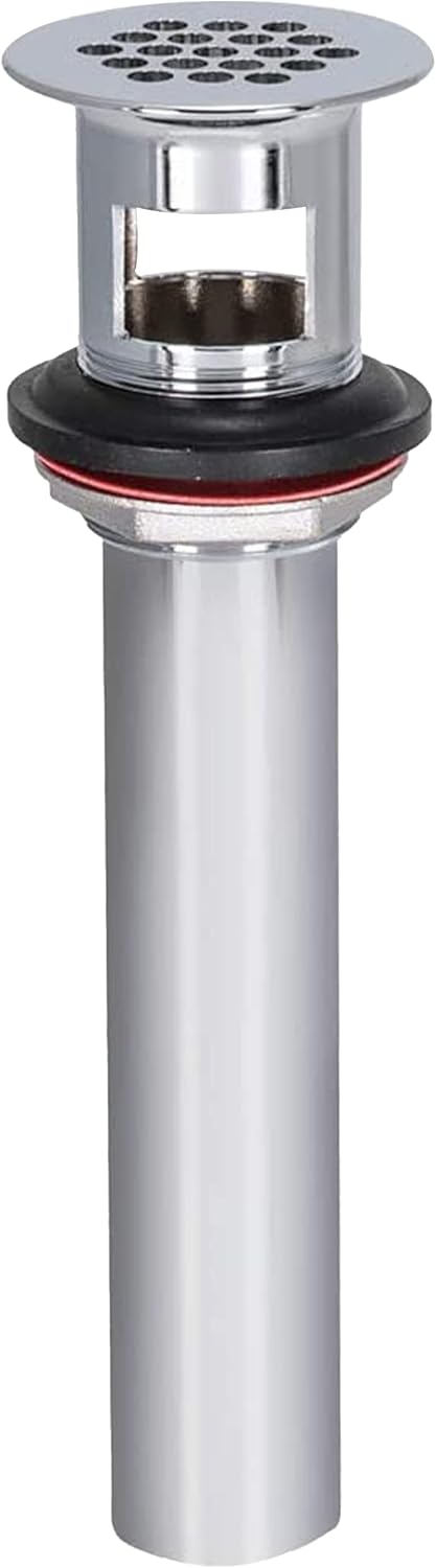 EZ-FLO Eastman 1-1/4 x 8 Inch Chrome Plated Bathroom Sink Grid Strainer Hair Catcher - Rust-Resistant Replacement Drain 35072