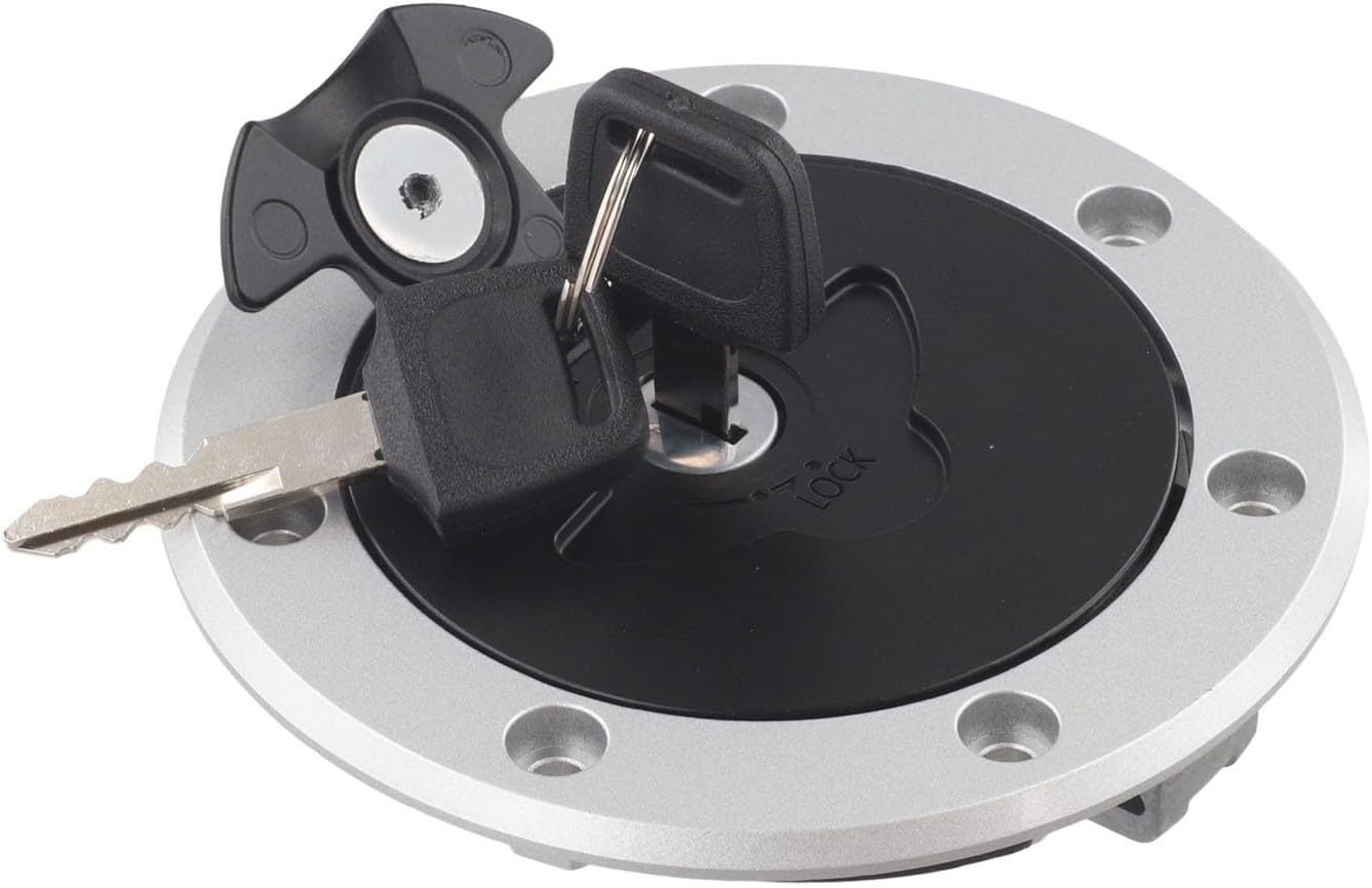 Motorcycle Fuel Tank Cap Lock For KT125 DUKE200, Metal Gas Tank Wrench Kit with Key, Black Direct Fit Replacement