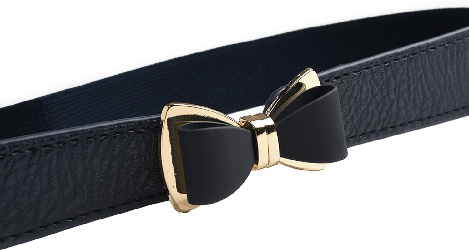 Women's 1" Width Bow Skinny Elastic Waist Belt - Stretchy, Thin Belt - Image 3