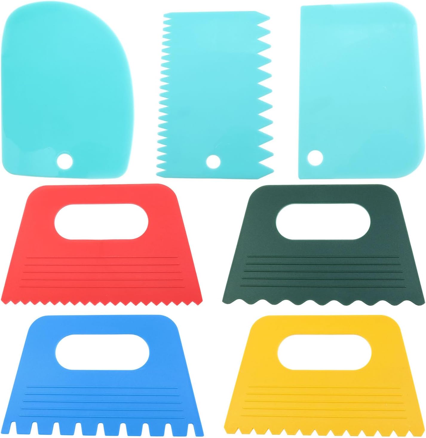 7PCS Color Paint Scraper Plastic Texture Art Tool for Art Painters Cream Scrapers DIY Handcrafted Pottery, etc.