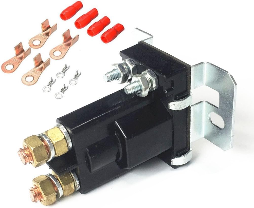 Qiorange High Current Starter Relay 500 AMP DC 12V 4 Pin SPST Car Auto Start Contactor Double Batteries Isolator Control On/Off Switch (12V 500A)