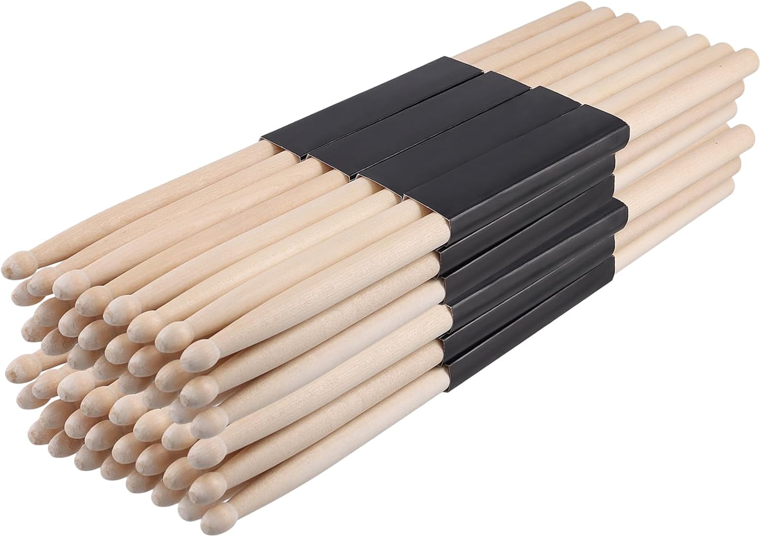 HOIGON 24 Pairs Drum sticks, Classic 5A Maple Wood Drumsticks, Solid Yellow drum stick for Beginners and Long-Term Performers