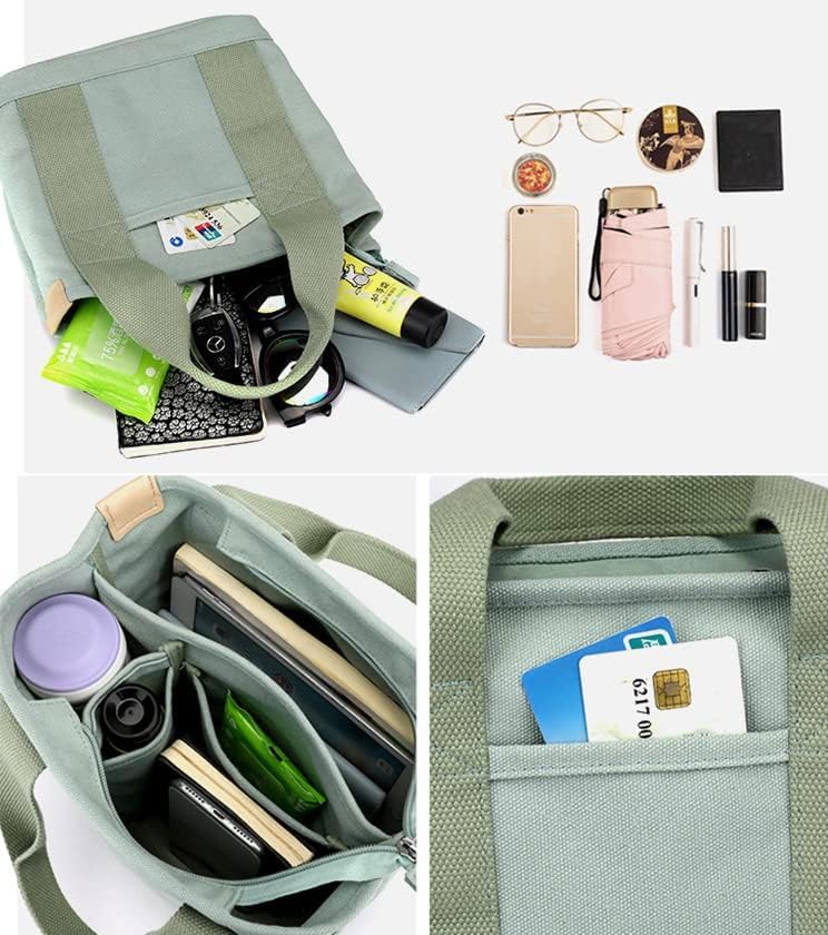 Small Tote Bag with Zipper Tote Bag for Women Canvas Crossbody Bag Shoulder Bag Satchel Hobo Bag Messenger Bag 2023 - Image 9