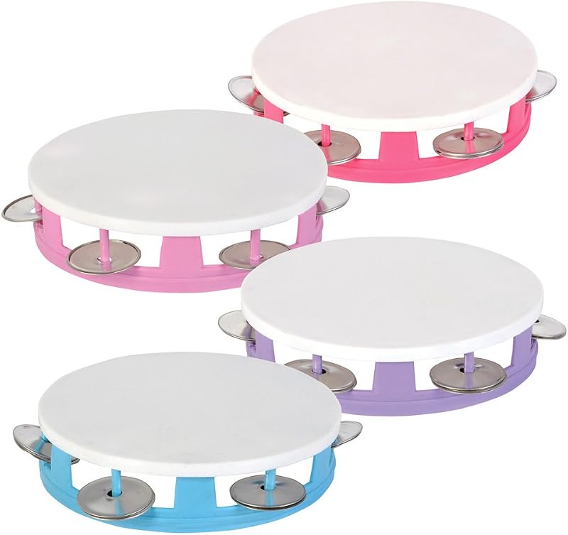 5.5 Inch Mini Tambourines, Pack of 12 Assorted
