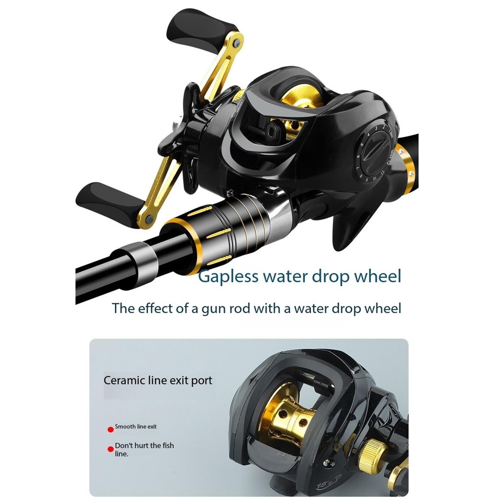 canna da pesca Attrezzatura da pesca Canna richiamo telescopica portatile con mulinello baitcasting