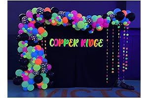 Neon Glow Party Arch Kit: 150 Pieces of Vibrant Blacklight Balloons