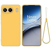 Compatibile con OnePlus Nord 4, OnePlus Nord 4 custodia in gel di silicone liquido con fodera in morbida microfibra, Cover per OnePlus Nord 4 (Giallo)