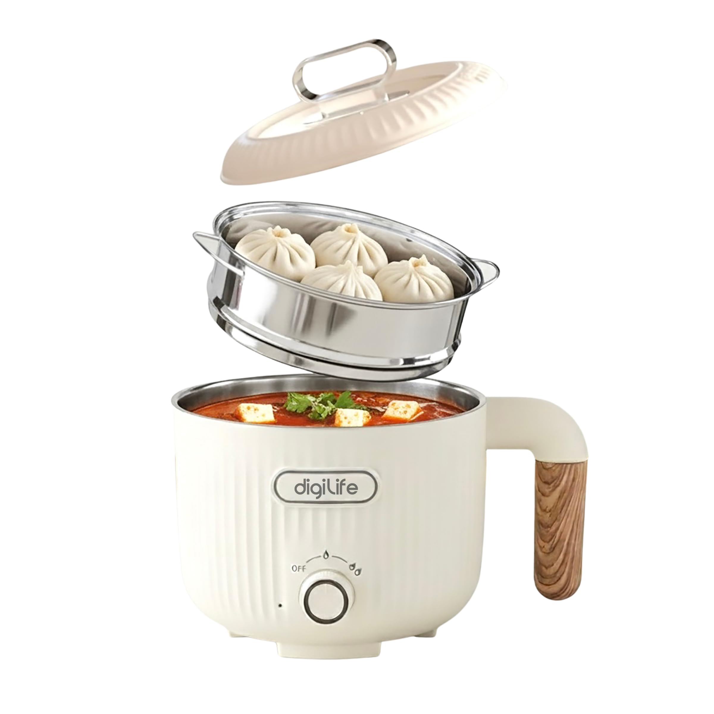 2L Multi Cook Electric Kettle with Steamer | 300–600W Dual Heat Modes | 304 Stainless Steel Inner & Steamer | Cool Touch Body with Transparent Lid for Boiling, Steaming | 1 Year Warranty-image-48