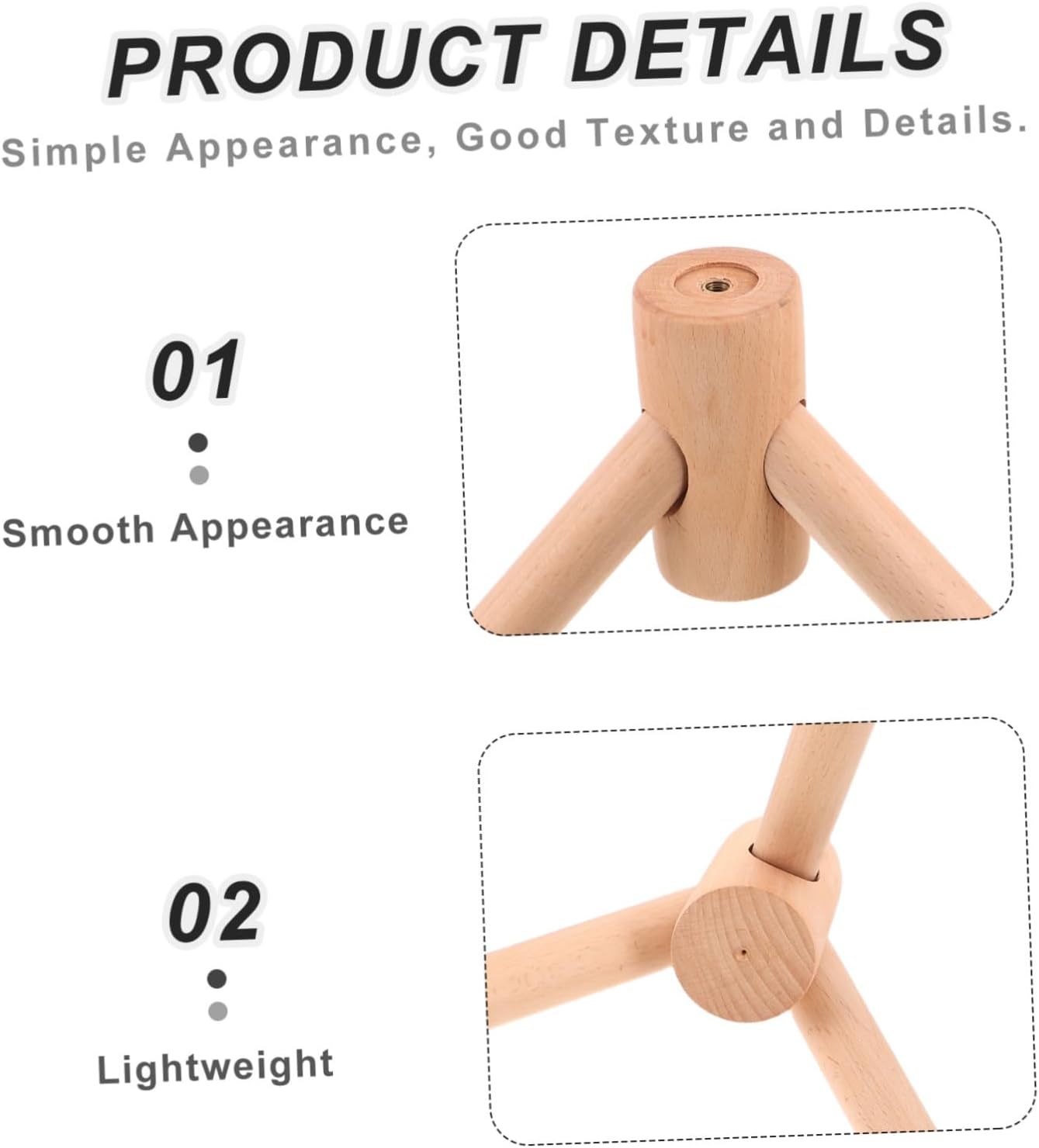 Wooden Coat Rack Replacement Base Tripod Stand Support for Coat Racks image 3